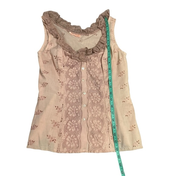 Vintage Handmade Floral Lace Snap Button-Up Blouse - Picture 2 of 4